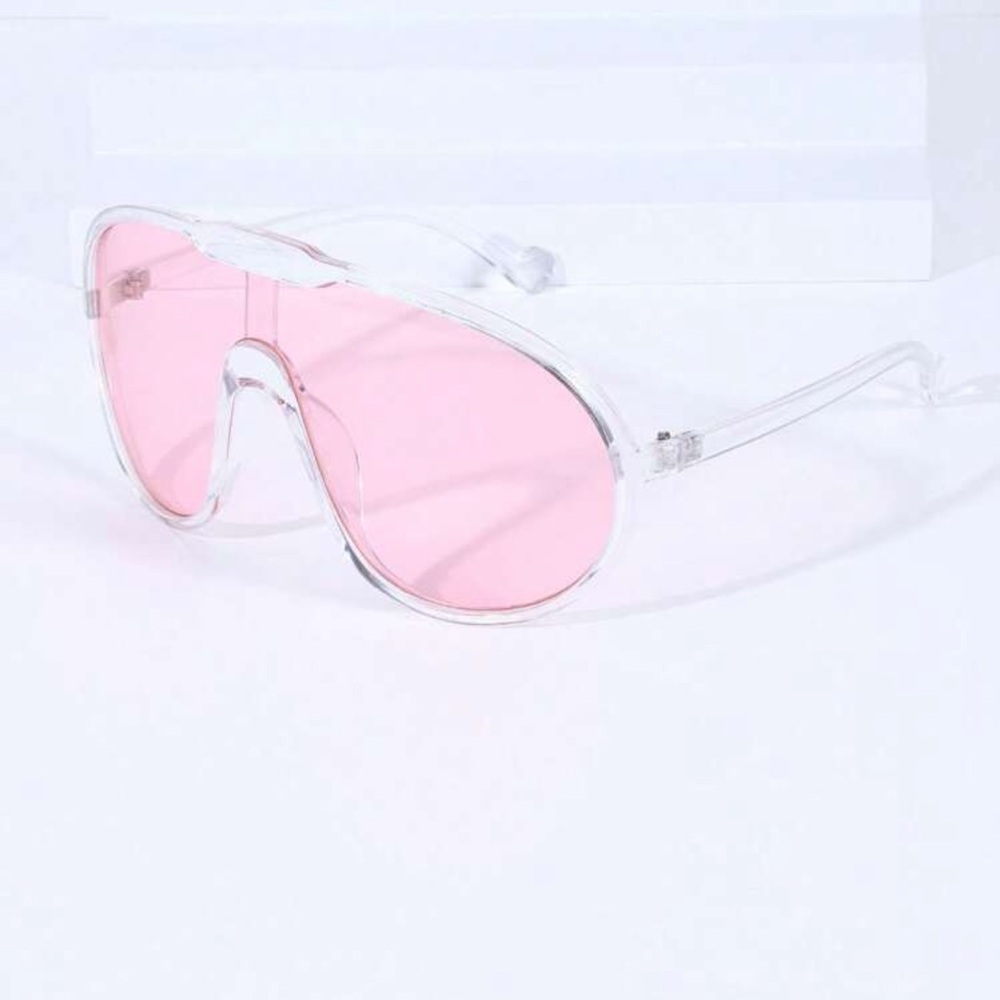 Geometric Aviator Frame Tinted Sunglasses